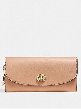 Coach Blush Pink Turnlock bi-fold Wallet